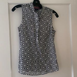 Vineyard vines sleeveless blouse navy and white size 0